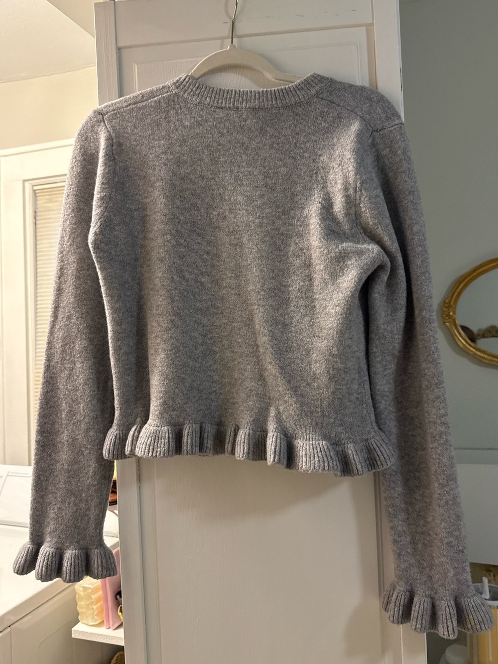Mango Ruffle Grey Cardigan - Picture 3 of 3